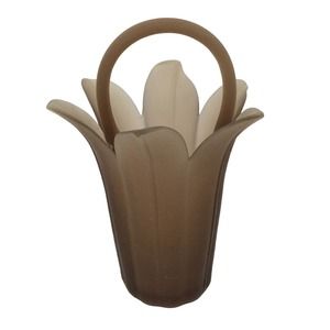 Mikasa Smoky Gray Satin Glass Basket Handcrafted By Kurata 7.5” Petals